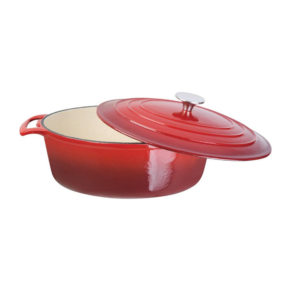 Vogue Red Oval Casserole Dish 6Ltr GH314