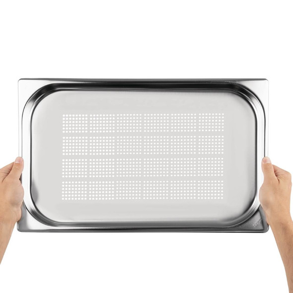 Vogue Stainless Steel Perforated 1/1 Gastronorm Tray 20mm K827