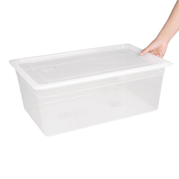 Vogue Polypropylene 1/1 Gastronorm Container with Lid 200mm (Pack of 2) GJ513