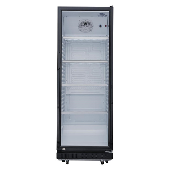 Nisbets Essentials Upright Display Fridge Black 346Ltr DG280