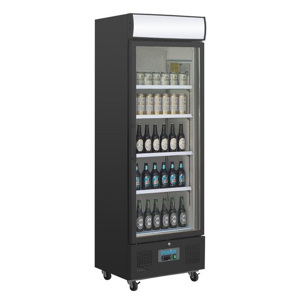 Polar G-Series Upright Display Fridge 368Ltr Black GH427