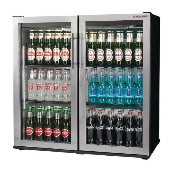 Autonumis Popular Double Hinged Door 3Ft Back Bar Cooler St/St Door A215180 GN365