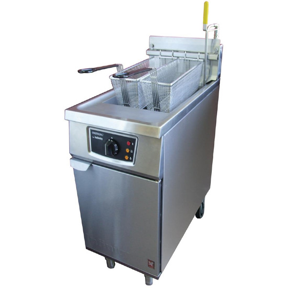 Falcon Infinity Single Tank Twin Basket Free Standing Natural Gas Filtration Fryer G2845F CG965-N