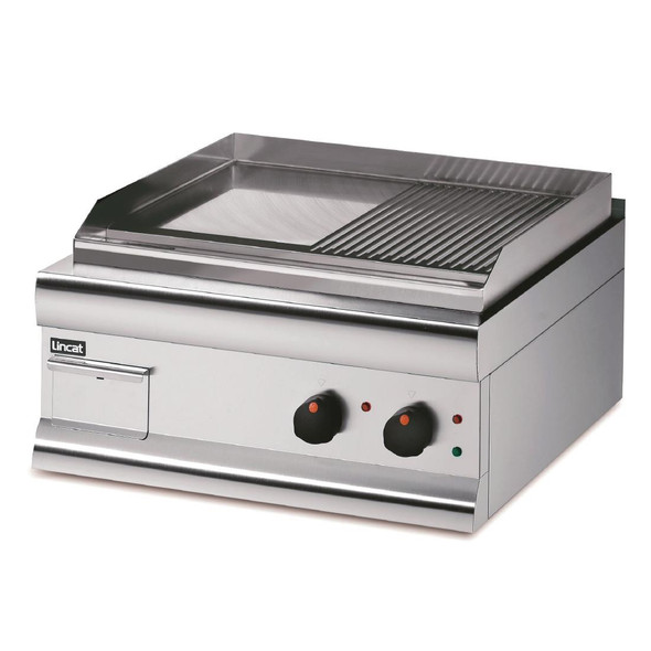 Lincat Silverlink 600 Half Ribbed Electric Griddle Dual Zone 600mm Wide GS6/TR/E CL679