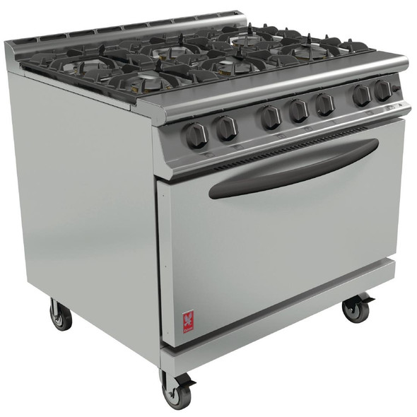 Falcon Dominator Plus Propane Gas Oven Range 6 Burner with Castors G3101D DP927-P