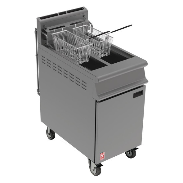 Falcon Free Standing Natural Gas Filtration Fryer with Castors G3845F FA521-N