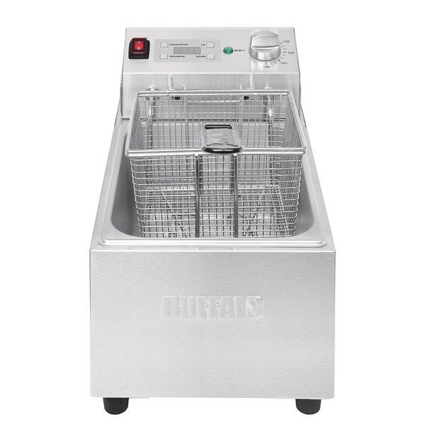 Buffalo Single Tank Single Basket 5Ltr Countertop Fryer with Timer 2.8kW FC258