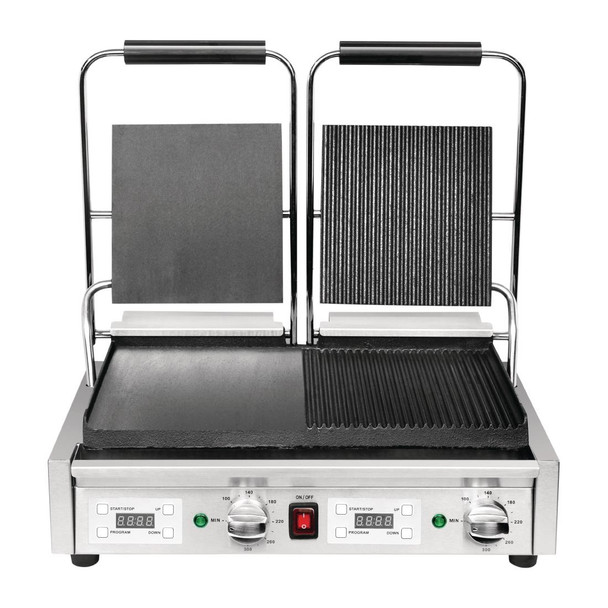 Buffalo Double Half Ribbed Contact Grill FC386