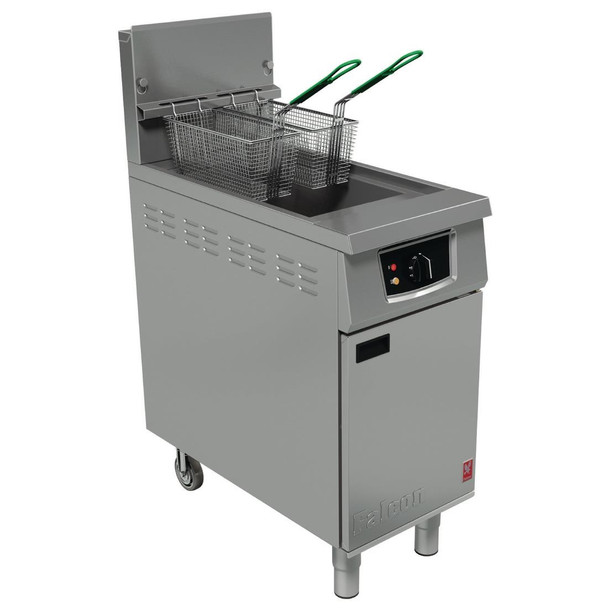 Falcon 400 Series Single Pan Twin Basket Gas Fryer with Filtration & Fryer Angel Natural Gas FW751-N