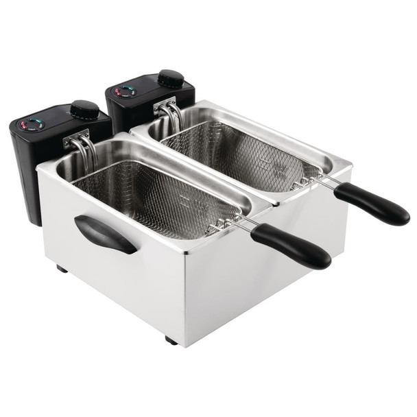 Caterlite Light Duty Twin Tank Twin Basket Electric Fryer 2x2kW GG199