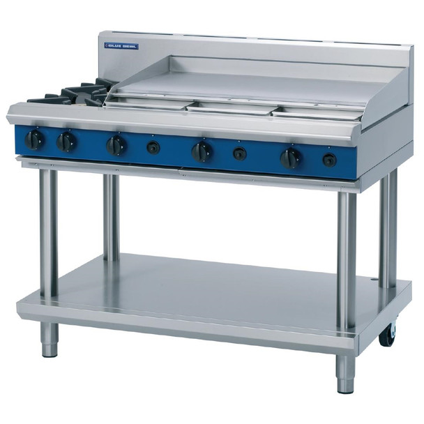 Blue Seal Evolution Cooktop 2 Open/1 Griddle Burner LPG on Stand 1200mm G518A-LS/L GK197-P