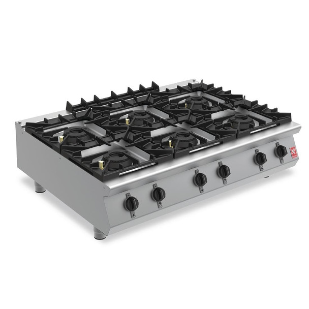 Falcon F900 Six Burner Countertop Boiling Hob Natural Gas G90126 GR405-N