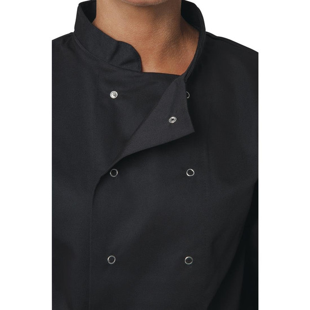 Whites Vegas Unisex Chefs Jacket Long Sleeve Black XS A438-XS