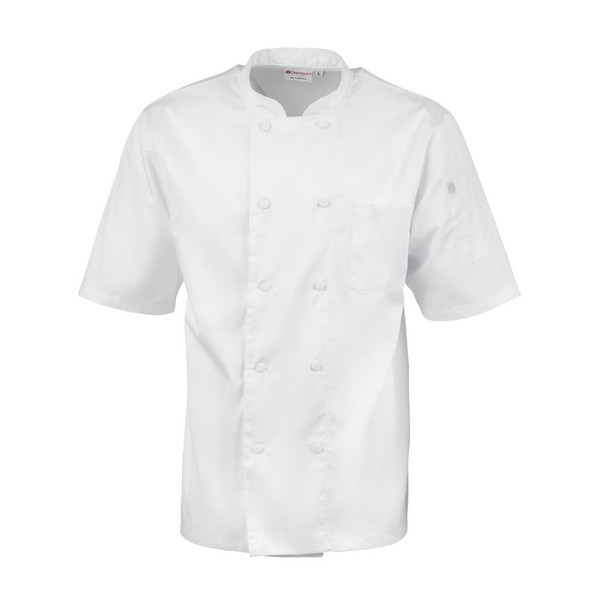 Chefs Works Montreal Cool Vent Unisex Short Sleeve Chefs Jacket White M A914-M