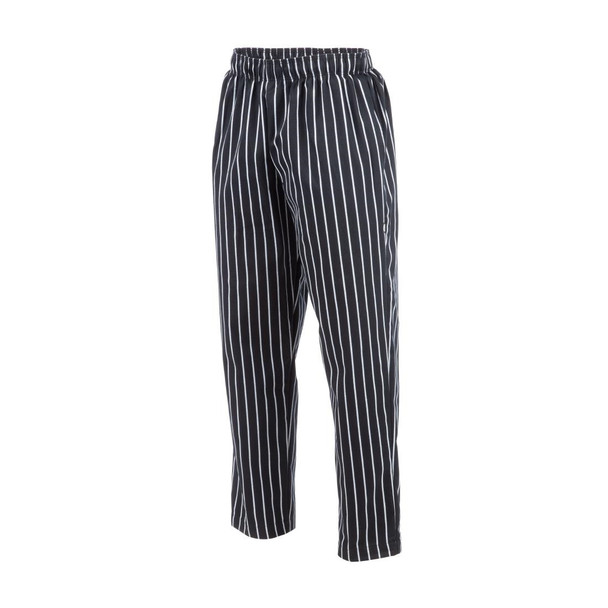 Chef Works Designer Baggy Pant Black and White Striped S A940-S