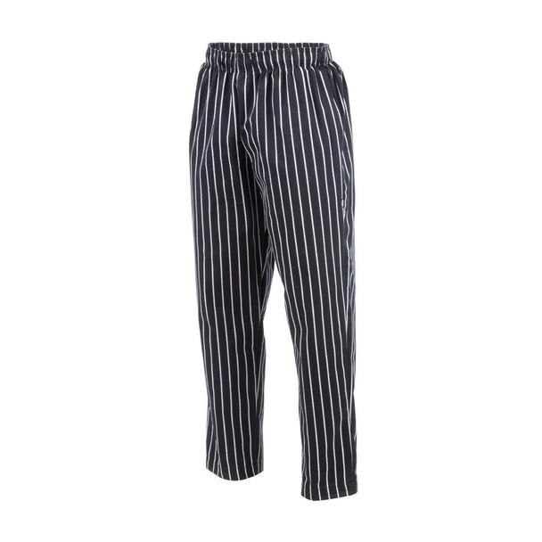 Chef Works Designer Baggy Pant Black and White Striped XS A940-XS