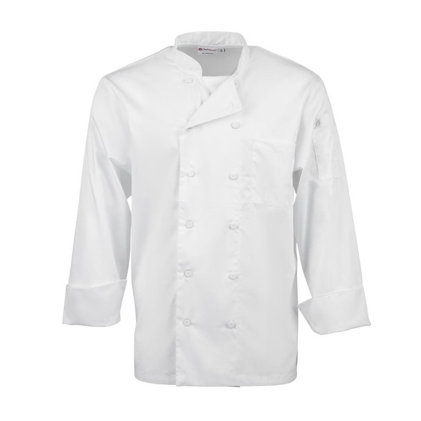 Chef Works Calgary Long Sleeve Cool Vent Unisex Chefs Jacket White M B649-M
