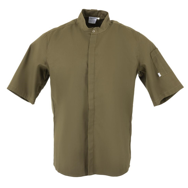 Southside Band Collar Chef Jacket Khaki Size L BA001-L