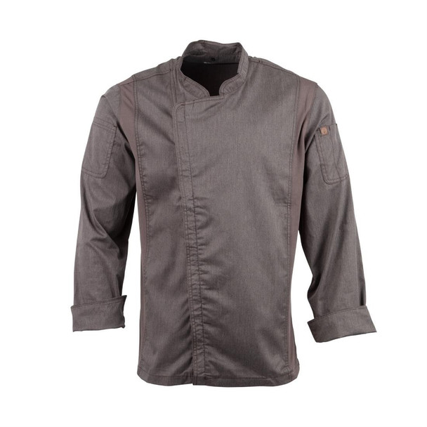 Chef Works Hartford Lightweight L/S Zipper Coat Graphite Size S BB263-S