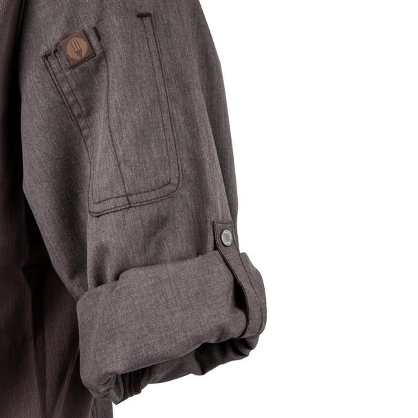 Chef Works Hartford Lightweight L/S Zipper Coat Graphite Size S BB263-S