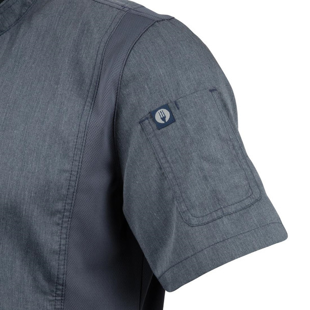 Chef Works Unisex Springfield Lightweight Short Sleeve Zipper Coat Ink Blue Size S BB267-S