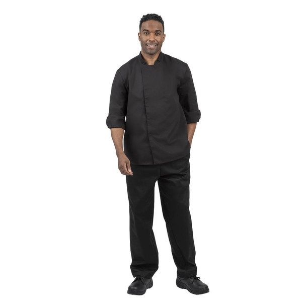 Whites Unisex Atlanta Chef Jacket Black Teflon Size L BB577-L