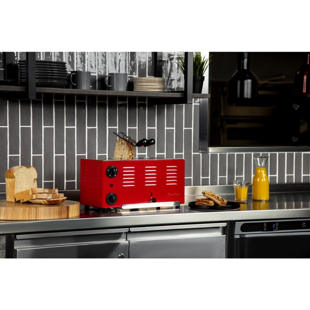 Rowlett Regent 4 Slot Toaster Traffic Red with 2x Additional Elements CH175