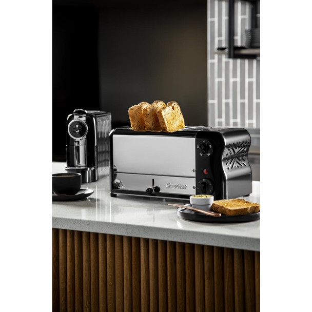 Rowlett Esprit 4 Slot Toaster Jet Black w/2x Additional Elements & Sandwich Cage CH183