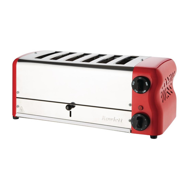 Rowlett Esprit 6 Slot Toaster Traffic Red w/2x Additional Elements & Sandwich Cage CH188