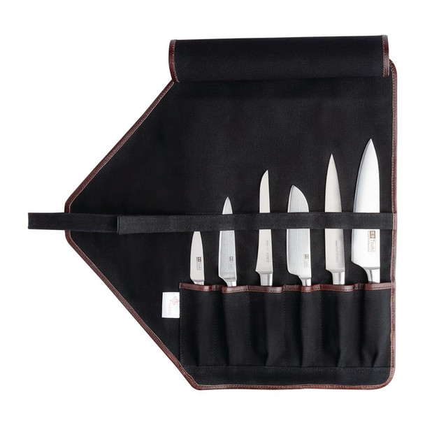 Boldric Canvas Knife Bag Black 6 Slots CM554