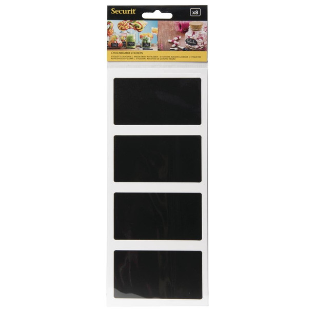 Securit  Adhesive Chalkboard Labels Rectangle (Pack of 8) CM569