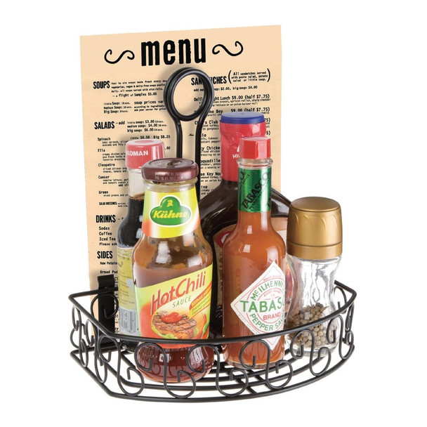 Olympia Wire Condiment Holder With Menu Clip CN851