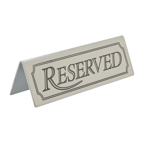 Beaumont Reserved Table Sign Stainless Steel CZ427