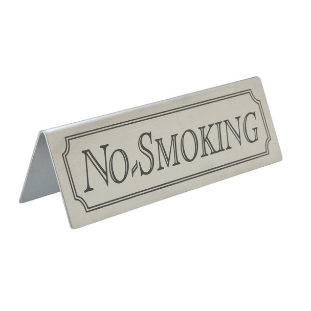 Beaumont No Smoking Table Sign Stainless Steel CZ428