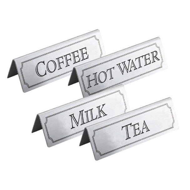 Beaumont Hot Water Table Sign Stainless Steel CZ429