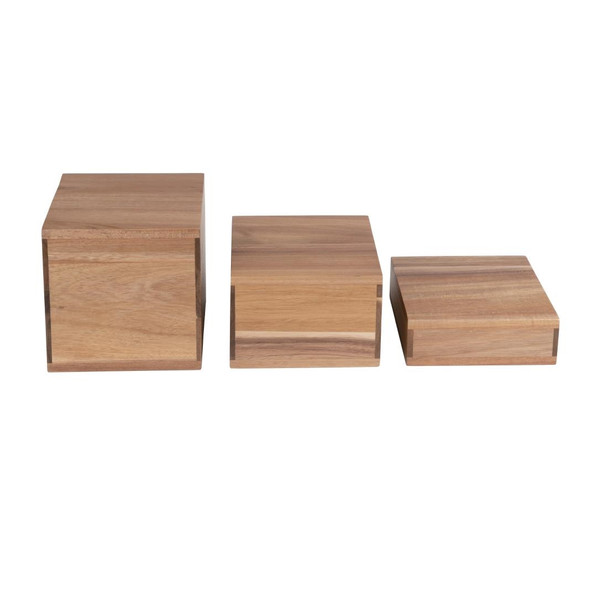 Olympia Acacia Riser Blocks 50/100/150(H)mm (Set of 3) DF875