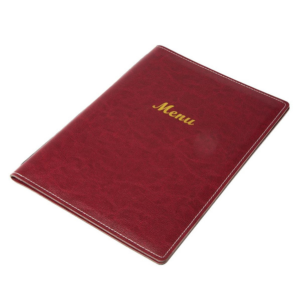 Olympia Faux Leather Menu Cover A4 Burgundy E222