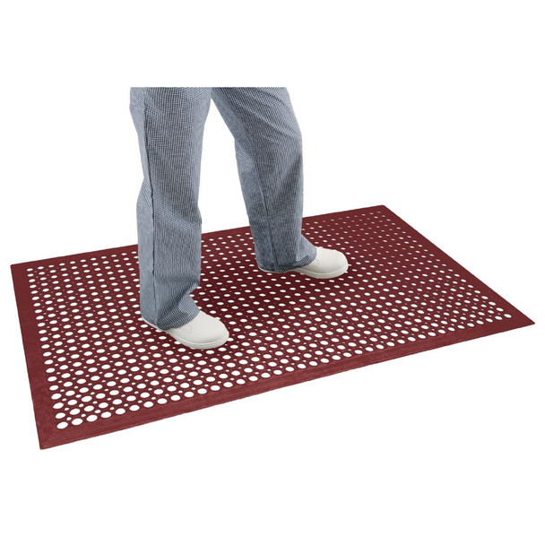 Jantex Rubber Grease Resistant Anti Fatigue Mat Red 1500 x 900mm GF017