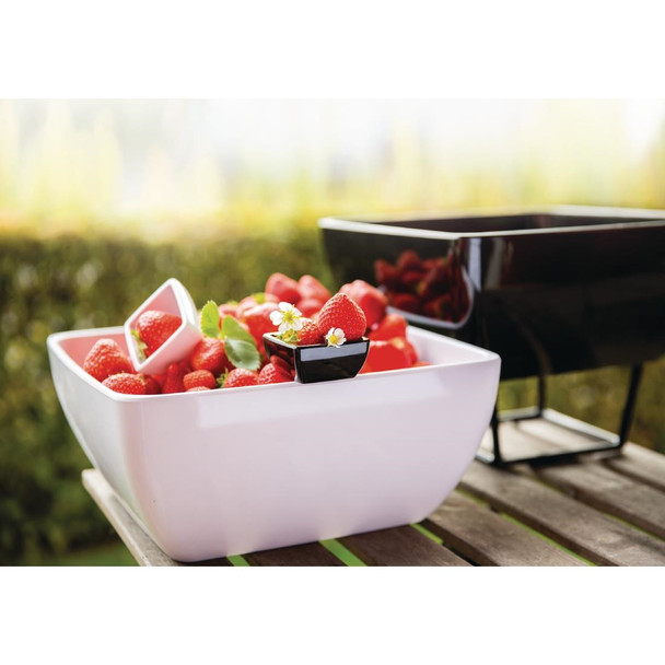 APS Pure Melamine White Square Bowl 190mm GF136