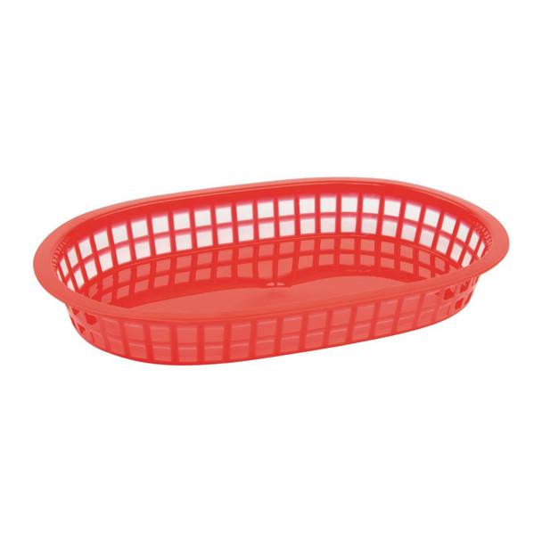 Olympia Oval Polypropylene Food Basket Red (Pack of 6) GH967