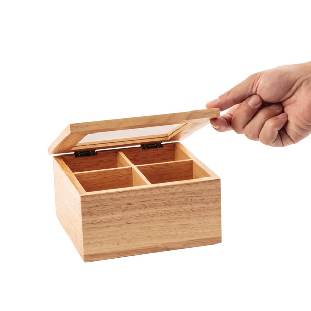 Olympia Mini Hevea Wood Tea Box GL089