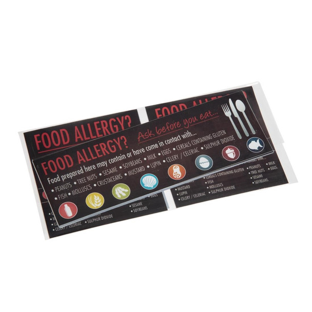 Food Allergen Window and Wall Stickers (Pack of 8) GM818