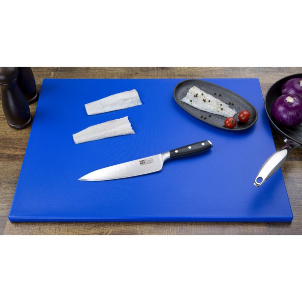 Hygiplas Extra Thick Low Density Blue Chopping Board Large HC872
