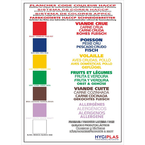 Hygiplas Colour Coded Wall Chart J249