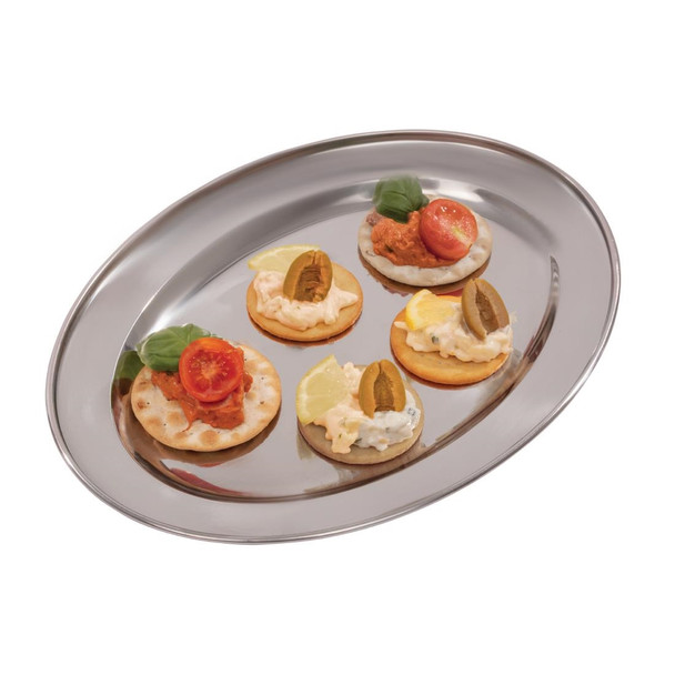 Olympia Stainless Steel Oval Serving Tray 300mm K363