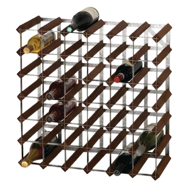 Wine Rack Dark Wood 42 Bottle DN634