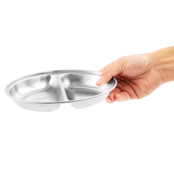 Olympia Oval Vegetable Dish Two Compartments 200mm P184