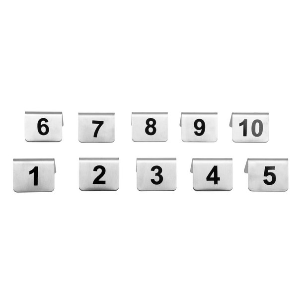 Olympia Stainless Steel Table Numbers 1-10 (Pack of 10) U046