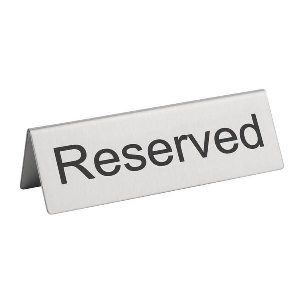 Olympia Brushed Steel Reserved Table Sign (Pack of 10) U051