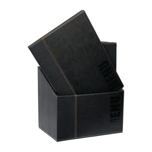 Securit Contemporary Menu Covers and Storage Box A4 Black (Pack of 20) U266